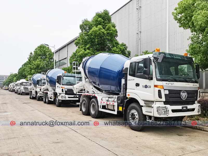 5 unidades de camiones hormigonera FOTON de 8.000 litros se envían a África
