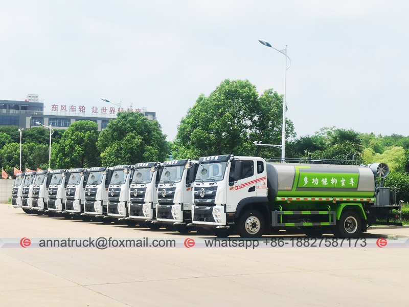 10 unidades de camión cisterna de agua y camión de cañón de niebla se envían a nacionales