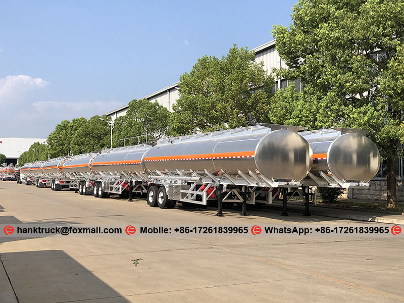 Remolque con tanque de combustible de aleación de aluminio de 38.000 litros para exportar a la República Democrática del Congo