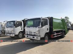  Isuzu elfo 8 cbm Camión de compactación de basura de alta resistencia