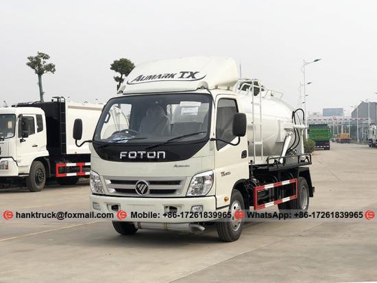  FOTON Camión cisterna de succión de aguas residuales de 4,000 litros con sihi bomba