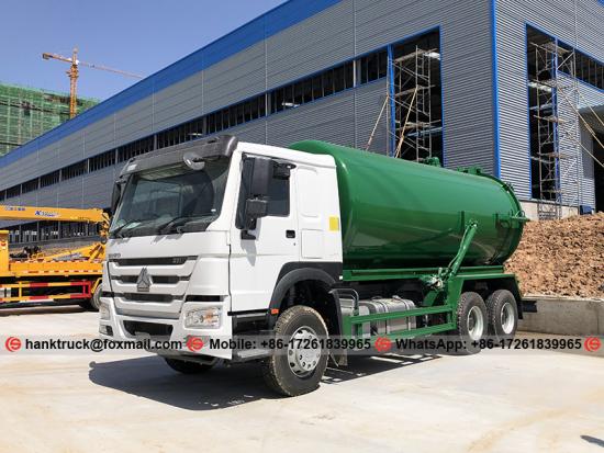 Conducción a la derecha Sinotruk Camión de vacío de 18,000 litros con bomba china