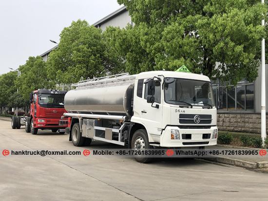  Dongfeng Camión de reposo de aleación de aluminio de 16,000 litros de aluminio