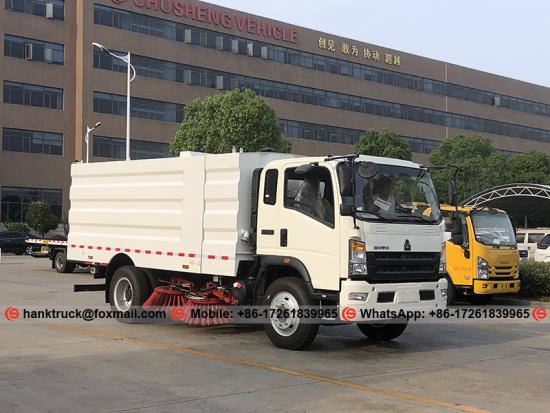  Sinotruk Howo 8.000 litros de limpieza de carreteras municipales camiones de barrido