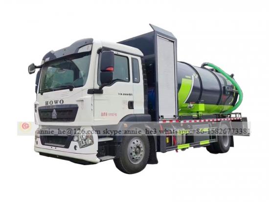 Camión de succión de limpieza y aguas residuales