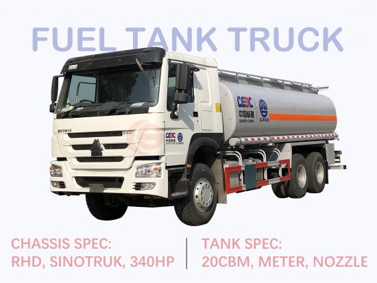  Sinotruk Camión de combustible de 20,000 litros con tanque de acero inoxidable para la central eléctrica