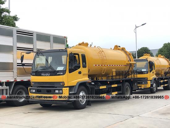 ISUZU Camión de limpieza de alcantarillado y succión al vacío de 12,000 litros