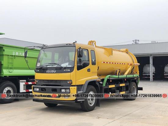 Camión de succión al vacío ISUZU de 10.000 litros con bomba Jurop de Italia
