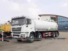 Camión aspirador SHACMAN F3000 de 25.000 litros con bomba de circulación de agua