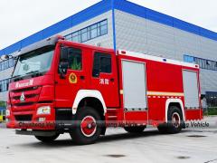 camión de bomberos de combinación de polvo seco de espuma de agua