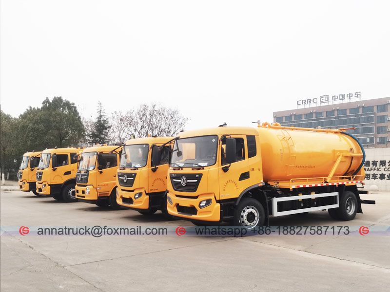 Exportación de camiones de succión al vacío de aguas residuales Dongfeng de 10500 litros a Guatemala