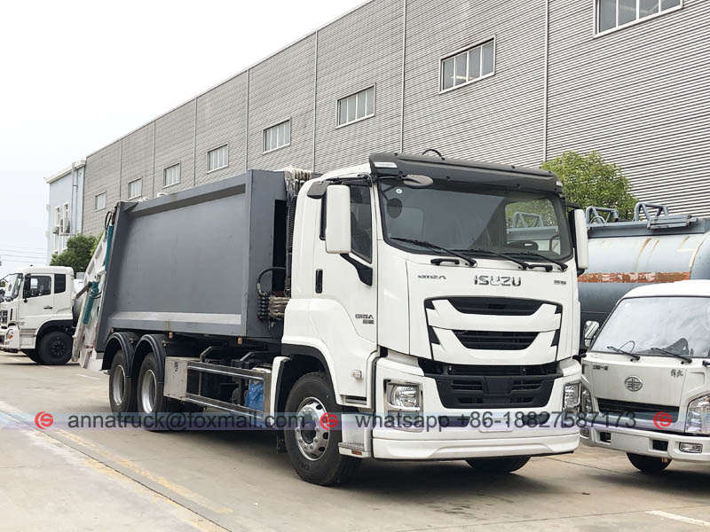 Exportación del camión compactador de basura de ISUZU 18 metros cúbicos a Chile